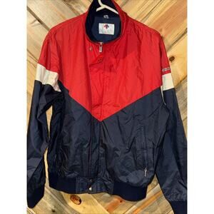 Rare Vintage Descente Thermal Color Block Red White Blue Full Zip Jacket
